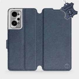 Etui ze skóry naturalnej do Realme GT 2 - wzór Blue Leather