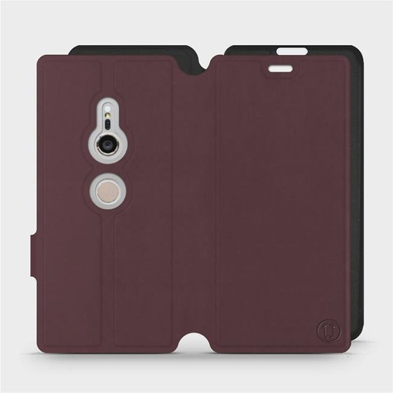 Etui Soft Touch do Sony Xperia XZ2 - wzór Matowy burgund z czernią