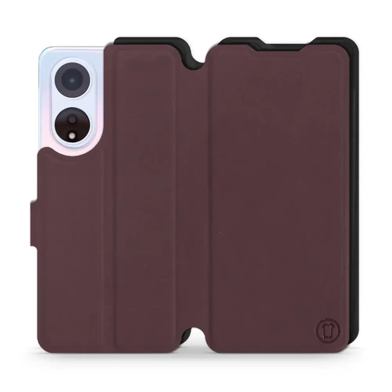 Etui Soft Touch do OPPO A98 5G - wzór Matowy burgund z czernią