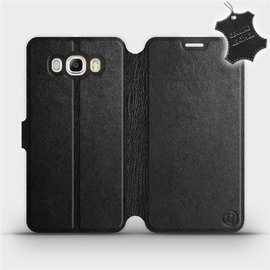 Etui ze skóry naturalnej do Samsung Galaxy J7 2016 - wzór Black Leather