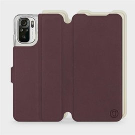 Etui Soft Touch do Xiaomi Redmi Note 10 - wzór Matowy burgund z platyną