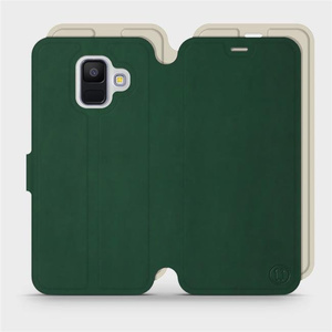 Etui Soft Touch do Samsung Galaxy A6 Plus 2018 - wzór Miejska zieleń z platyną