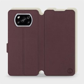 Etui Soft Touch do Xiaomi POCO X3 NFC - wzór Matowy burgund z platyną