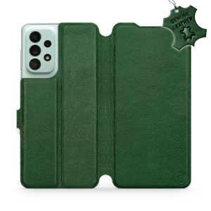 Etui ze skóry naturalnej do Samsung Galaxy A33 5G - wzór Green Leather