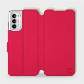 Etui Soft Touch do Motorola Moto G82 5G - wzór Żywa czerwień z platyną