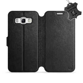 Etui ze skóry naturalnej do Samsung Galaxy J5 2016 - wzór Black Leather