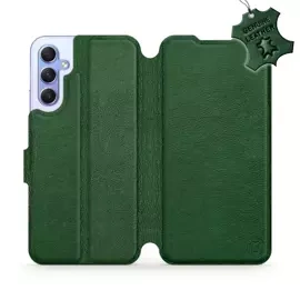 Etui ze skóry naturalnej do Samsung Galaxy A34 5G - wzór Green Leather