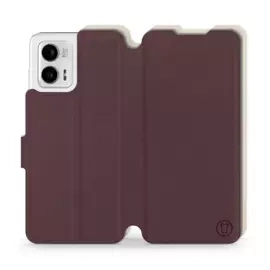 Etui Soft Touch do Motorola Moto G73 5G - wzór Matowy burgund z platyną