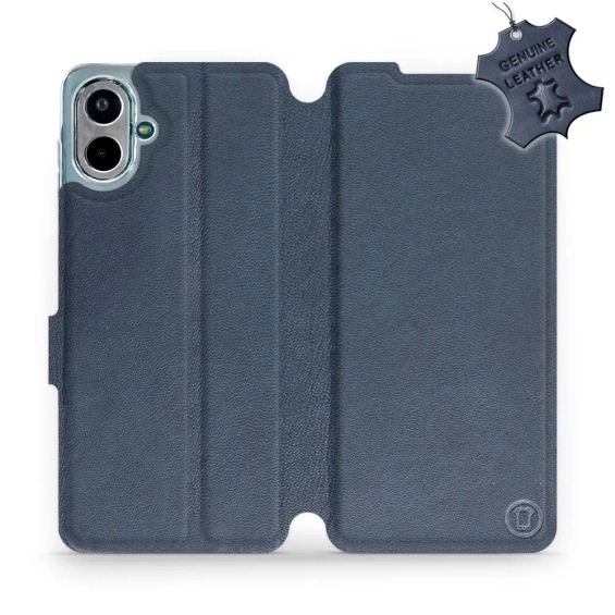 Etui ze skóry naturalnej do Samsung Galaxy A07 - wzór Blue Leather