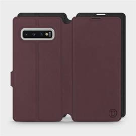 Etui Soft Touch do Samsung Galaxy S10 Plus - wzór Matowy burgund z czernią