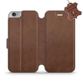 Etui ze skóry naturalnej do Apple iPhone 6s - wzór Brown Leather