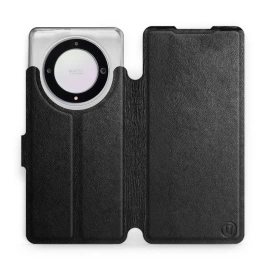 Etui ze skóry naturalnej do Huawei Honor Magic5 Lite 5G - wzór Black Leather