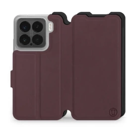 Etui Soft Touch do Xiaomi 15 - wzór Matowy burgund z czernią