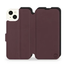 Etui Soft Touch do Apple iPhone 15 Plus - wzór Matowy burgund z czernią