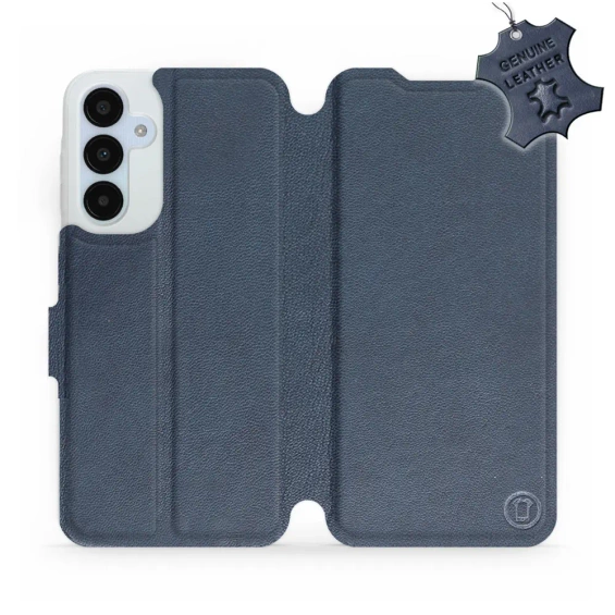 Etui ze skóry naturalnej do Samsung Galaxy A25 5G - wzór Blue Leather