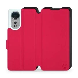 Etui Soft Touch do OPPO A58 - wzór Żywa czerwień z czernią