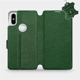 Etui ze skóry naturalnej do Xiaomi Mi Mix 2S - wzór Green Leather