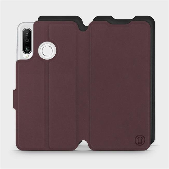 Etui Soft Touch do Huawei P30 Lite - wzór Matowy burgund z czernią
