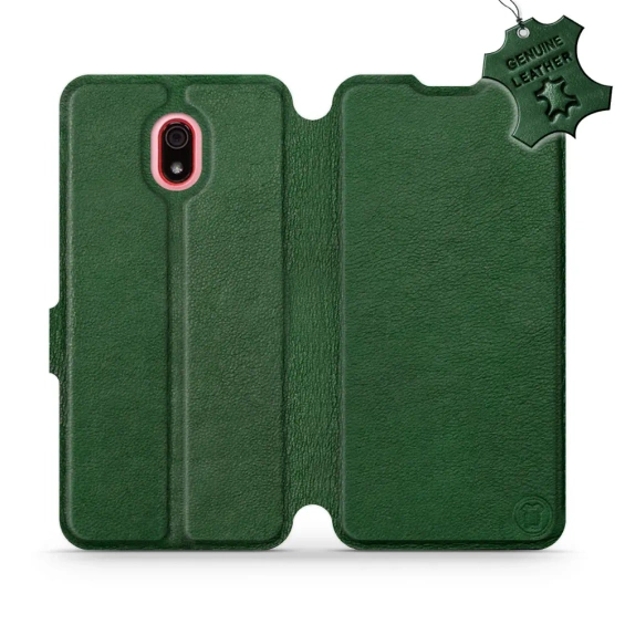 Etui ze skóry naturalnej do Xiaomi Redmi 8a - wzór Green Leather