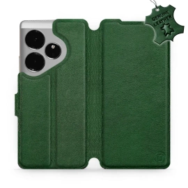 Etui ze skóry naturalnej do Realme GT 6 - wzór Green Leather