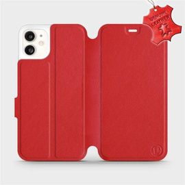 Etui ze skóry naturalnej do Apple iPhone 11 - wzór Red Leather