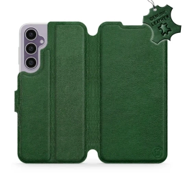 Etui ze skóry naturalnej do Samsung Galaxy S23 FE - wzór Green Leather