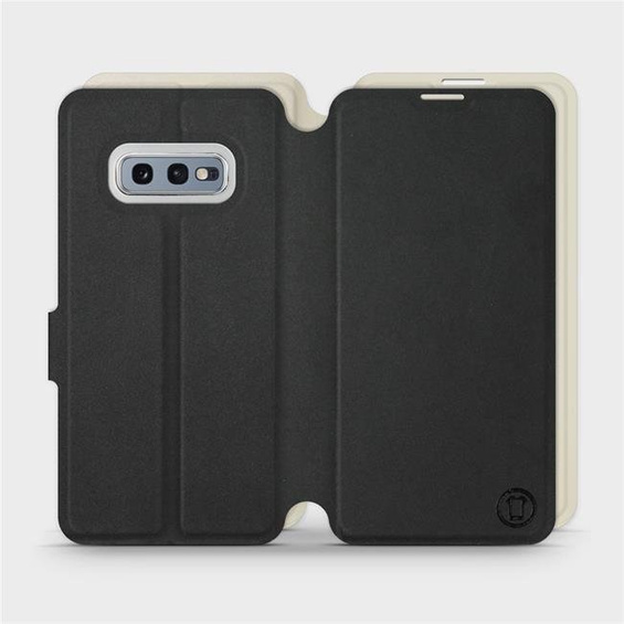 Etui Soft Touch do Samsung Galaxy S10e - wzór Satynowa czerń z platyną