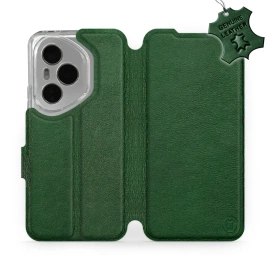 Etui ze skóry naturalnej do Huawei Honor 400 Pro - wzór Green Leather