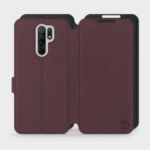 Etui Soft Touch do Xiaomi Redmi 9 - wzór Matowy burgund z czernią