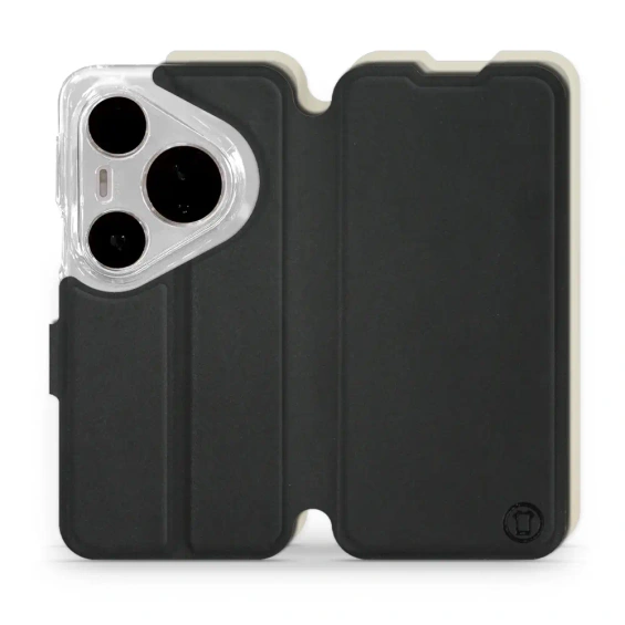 Etui Soft Touch do Huawei Pura 80 Pro - wzór Satynowa czerń z platyną