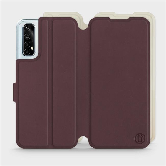 Etui Soft Touch do Realme 7 - wzór Matowy burgund z platyną