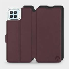 Etui Soft Touch do OPPO Reno 4 Lite - wzór Matowy burgund z czernią