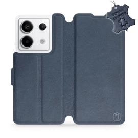 Etui ze skóry naturalnej do Xiaomi Redmi Note 13 PRO - wzór Blue Leather