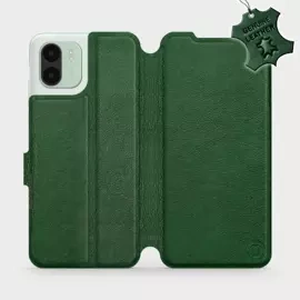 Etui ze skóry naturalnej do Xiaomi Redmi A2 Plus - wzór Green Leather