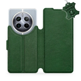 Etui ze skóry naturalnej do Realme 12 Pro 5G - wzór Green Leather