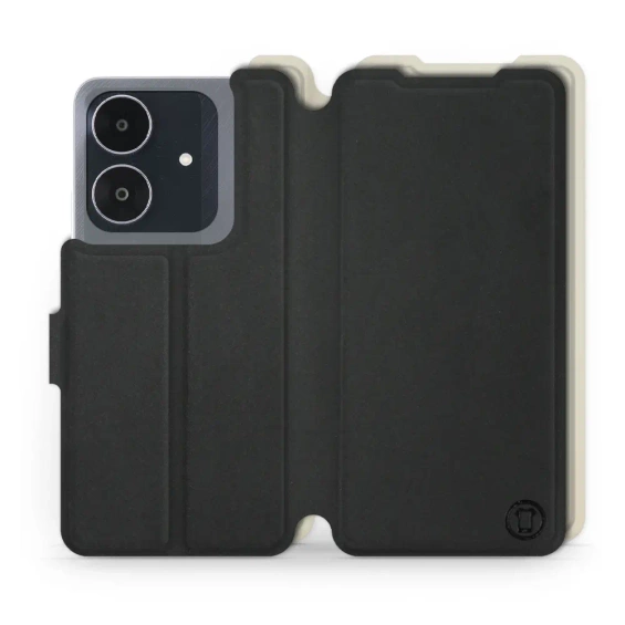 Etui Soft Touch do Realme Note 60 - wzór Satynowa czerń z platyną