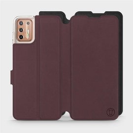 Etui Soft Touch do Motorola Moto G9 Plus - wzór Matowy burgund z czernią