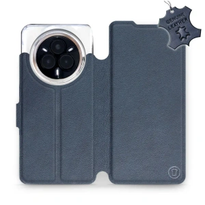 Etui ze skóry naturalnej do Realme 14 Pro Plus 5G - wzór Blue Leather