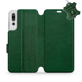 Etui ze skóry naturalnej do Huawei P20 Pro - wzór Green Leather