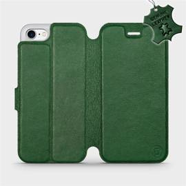 Etui ze skóry naturalnej do Apple iPhone SE 2022 - wzór Green Leather