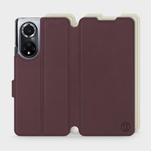 Etui Soft Touch do Huawei Nova 9 - wzór Matowy burgund z platyną