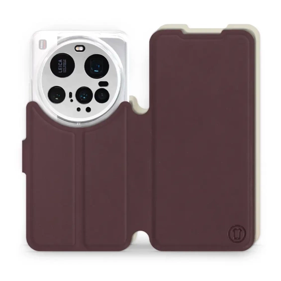 Etui Soft Touch do Xiaomi 15 Ultra - wzór Matowy burgund z platyną