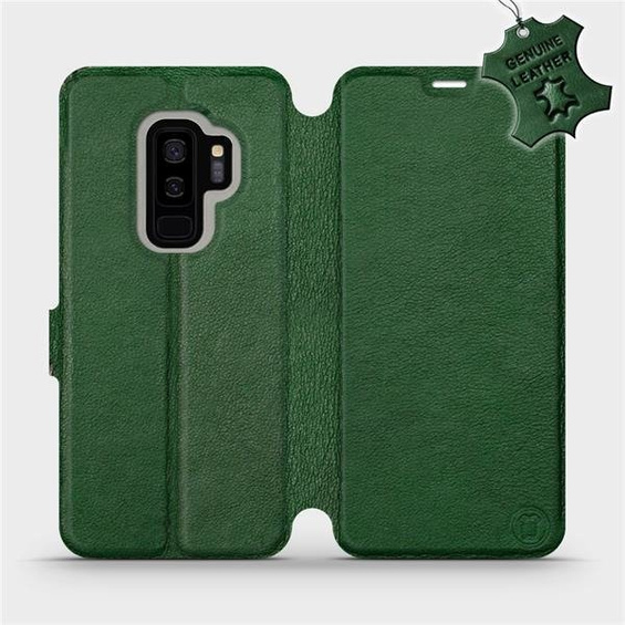 Etui ze skóry naturalnej do Samsung Galaxy S9 Plus - wzór Green Leather