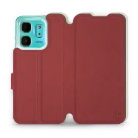 Etui Soft Touch do Infinix HOT 50i - wzór Zachodząca czerwień z platyną