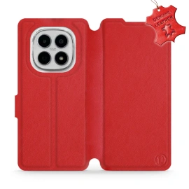 Etui ze skóry naturalnej do Xiaomi Redmi Note 15 4G - wzór Red Leather