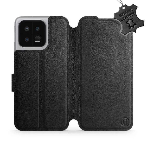 Etui ze skóry naturalnej do Xiaomi 13 - wzór Black Leather