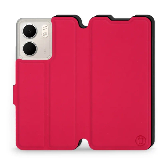 Etui Soft Touch do OPPO A5x - wzór Żywa czerwień z czernią