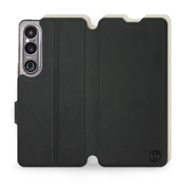 Etui Soft Touch do Sony Xperia 1 VI - wzór Satynowa czerń z platyną