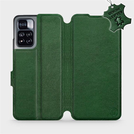 Etui ze skóry naturalnej do Xiaomi Redmi Note 11 Pro - wzór Green Leather