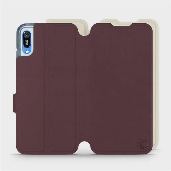 Etui Soft Touch do Huawei Y6 2019 - wzór Matowy burgund z platyną